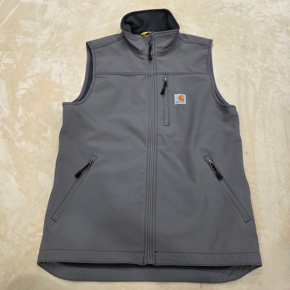 Carhartt Men's Denwood Softshell Vest Size Small Gray Fleece Lined Work 102219